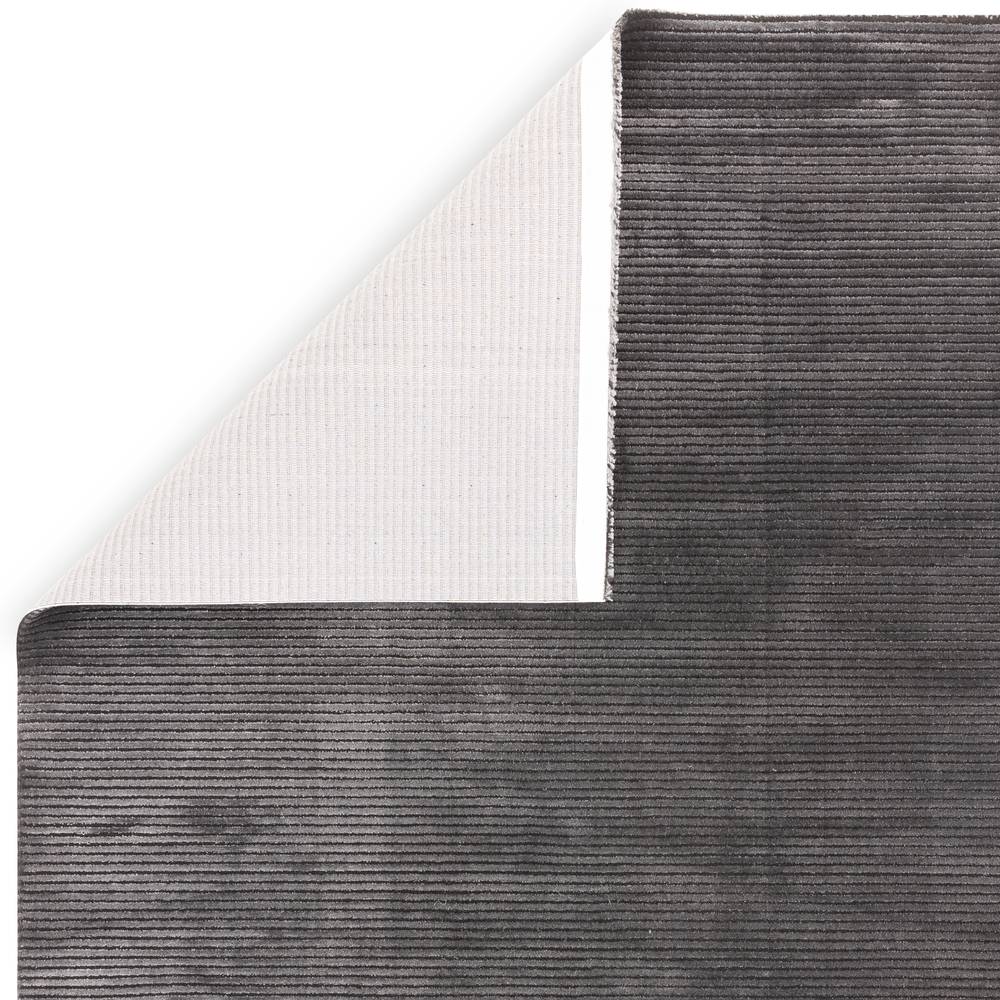 Plain Stripe Charcoal Kuza Rug - 200cm x 290cm