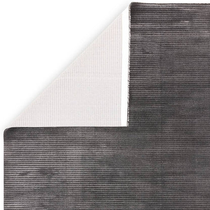 Plain Stripe Charcoal Kuza Rug - 200cm x 290cm