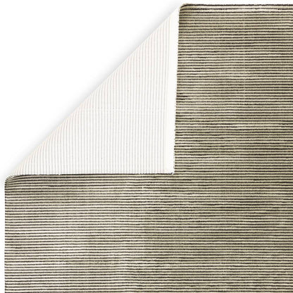 Plain Stripe Khaki Kuza Rug - 200cm x 290cm