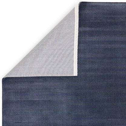 Plain Stripe Navy Kuza Rug - 200cm x 290cm