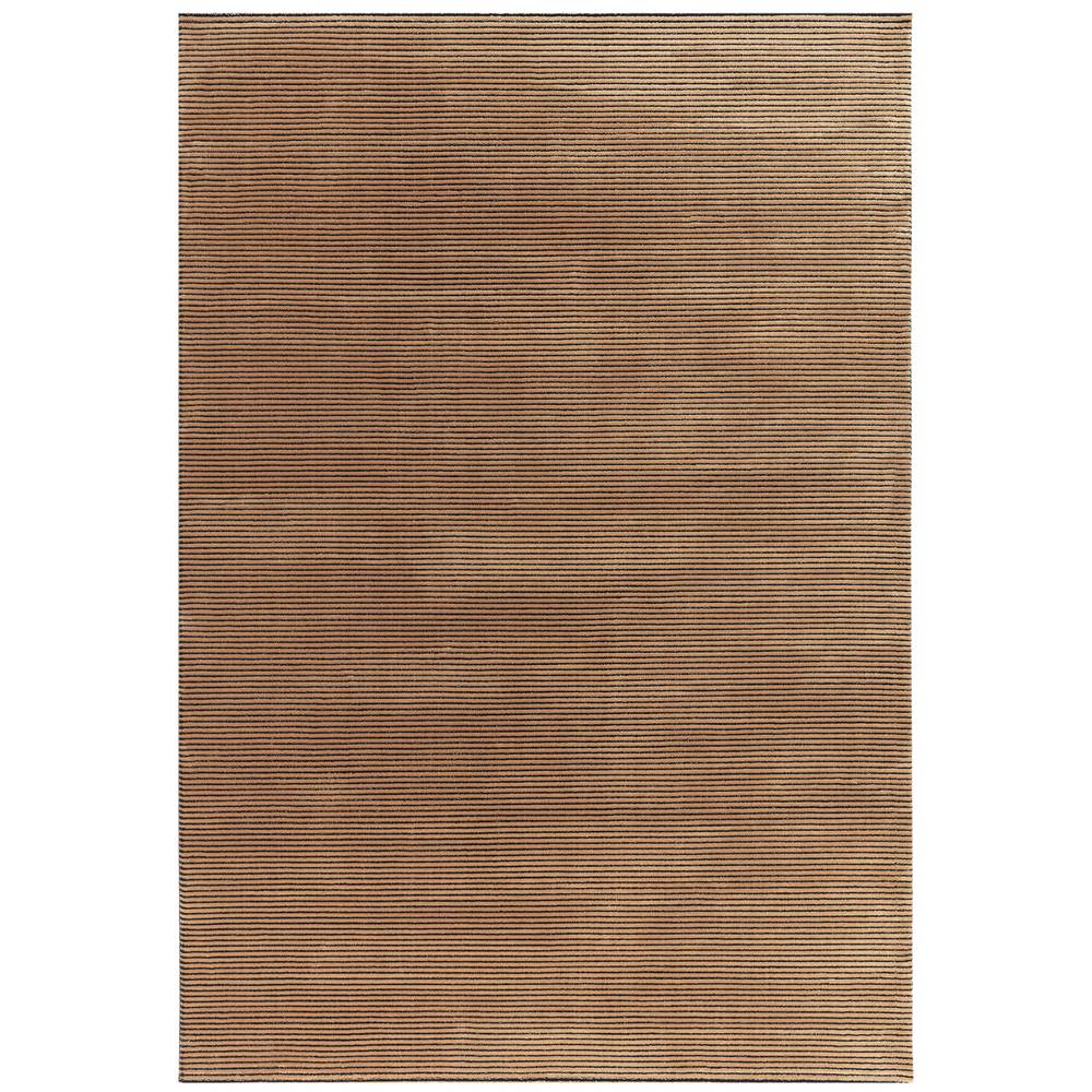 Plain Stripe Terracotta Kuza Rug - 200cm x 290cm