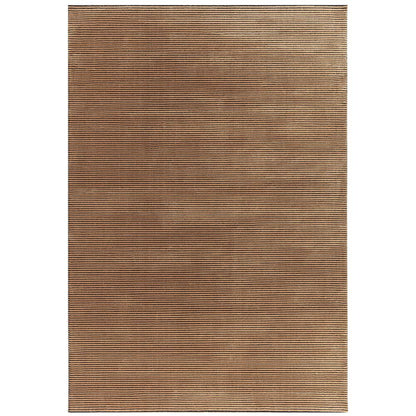 Plain Stripe Terracotta Kuza Rug - 200cm x 290cm