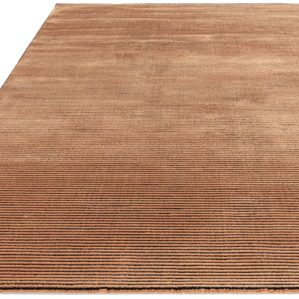Plain Stripe Terracotta Kuza Rug - 200cm x 290cm