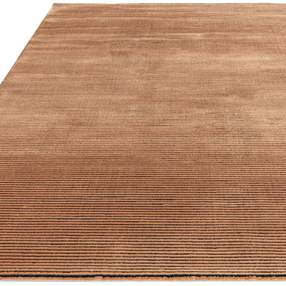Plain Stripe Terracotta Kuza Rug - 200cm x 290cm