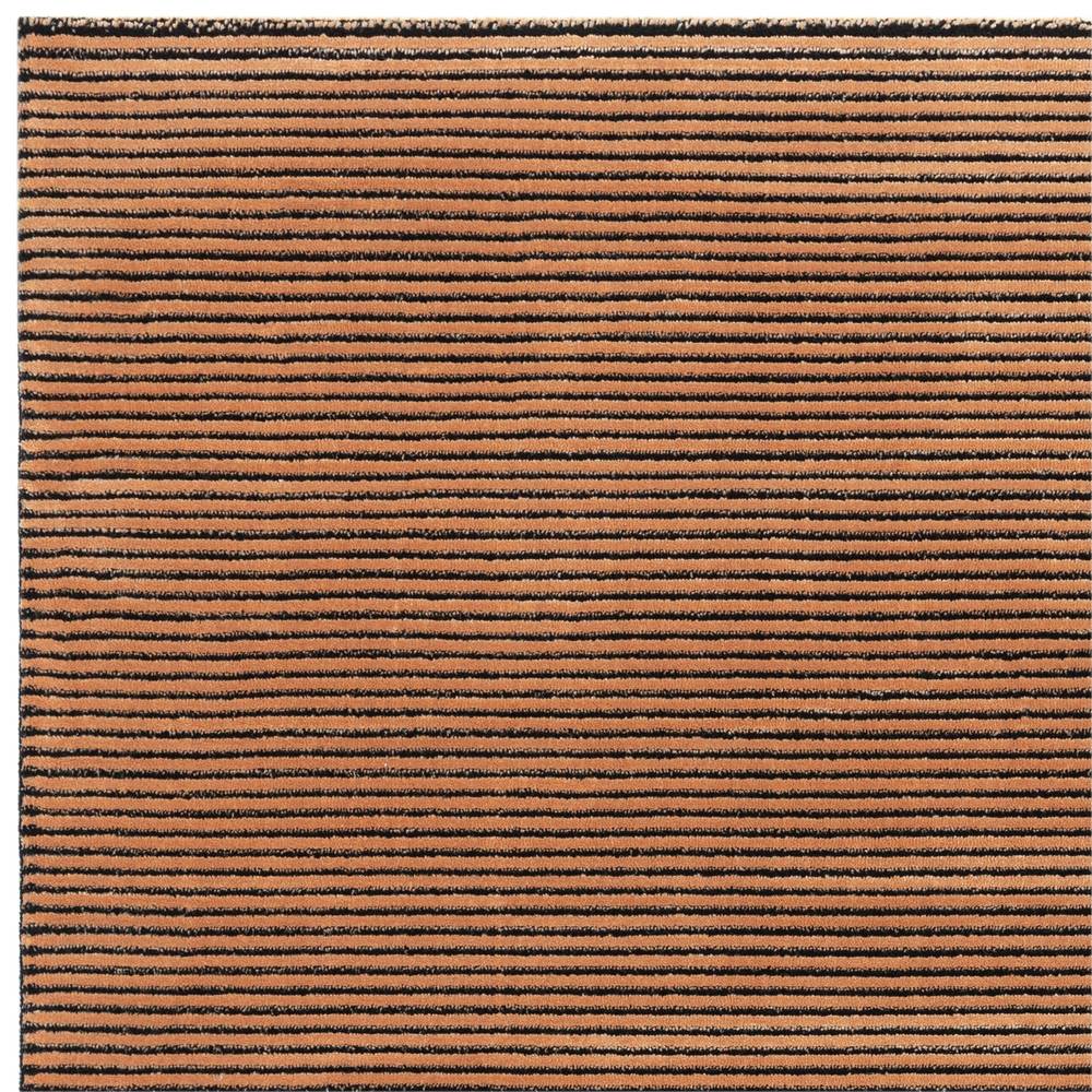 Plain Stripe Terracotta Kuza Rug - 200cm x 290cm
