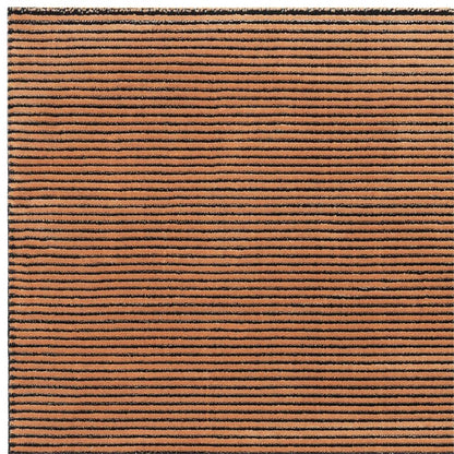 Plain Stripe Terracotta Kuza Rug - 200cm x 290cm