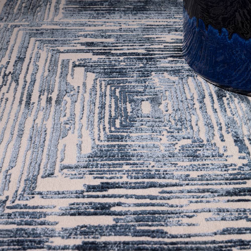 Portrait Navy Kuza Rug - 200cm x 290cm