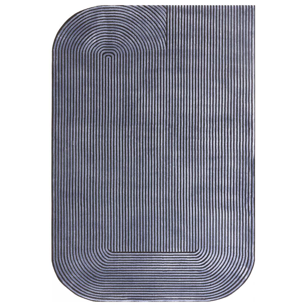 Shape Black / Navy Kuza Rug - 160cm x 230cm