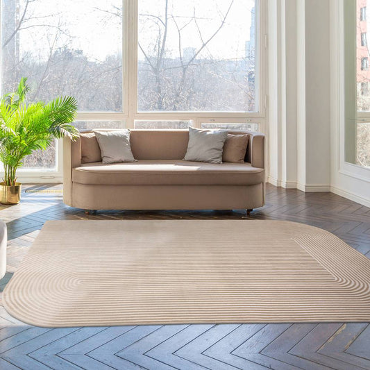 Shape Gold / Cream Kuza Rug - 200cm x 290cm