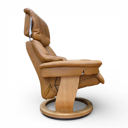 Konsul Leather Swivel Manual Recliner Chair