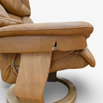 Konsul Leather Swivel Manual Recliner Chair