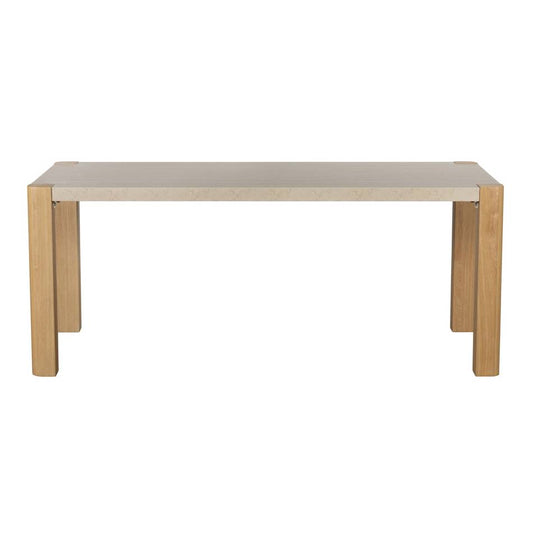 Lola 140cm Ceramic Travertine & Oak Dining Table - Pieces For Places