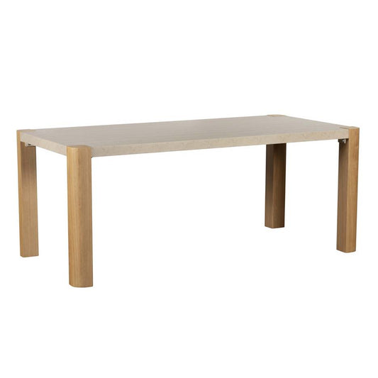 Lola 190cm Ceramic Travertine & Oak Dining Table - Pieces For Places