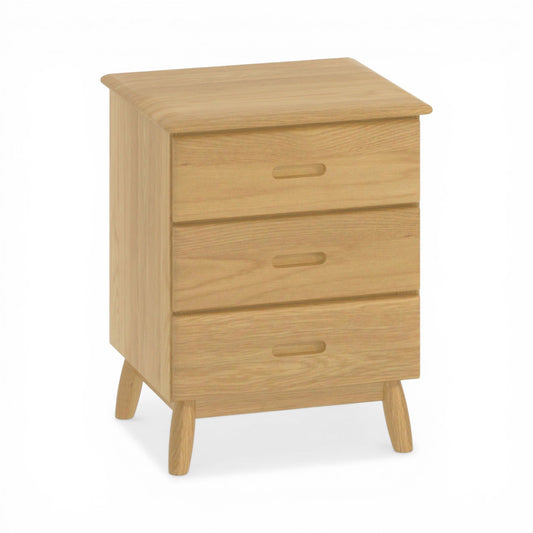 Malmback Oak 3 Drawer Bedside Cabinet