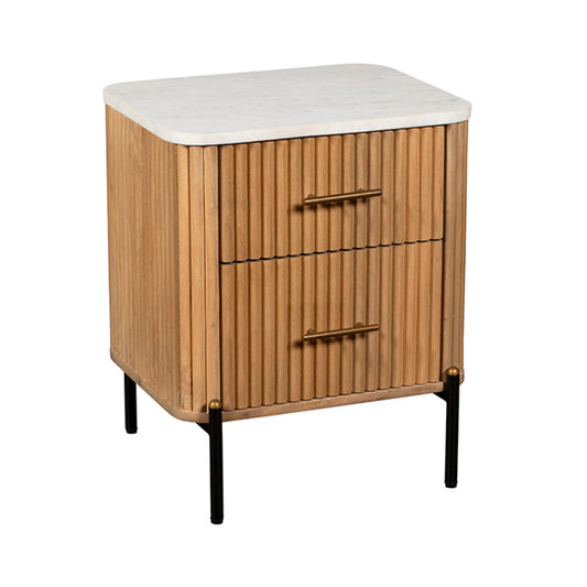 Marble Flute 2 Drawer Bedside - Pieces For Places