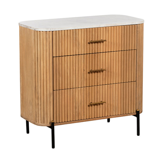 Marble Flute 3 Drawer Chest - Pieces For Places