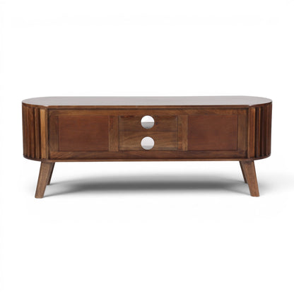 Mason Slatted Dark Mango TV Unit
