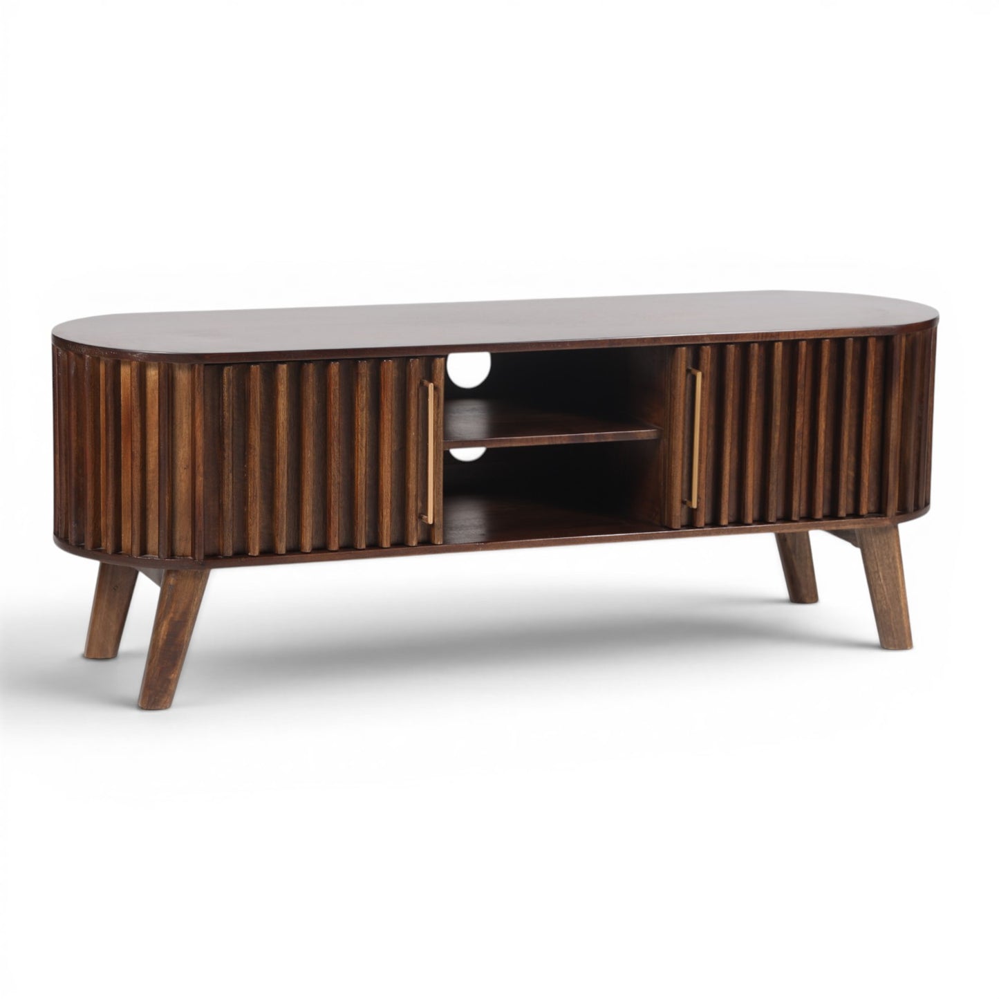 Mason Slatted Dark Mango TV Unit