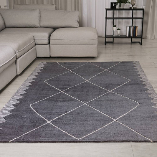 Diamond Black Mason Rug - 200cm x 290cm