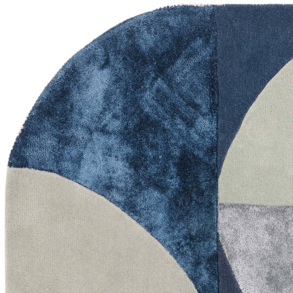 74 Oval Indigo Matrix Rug - 200cm x 300cm