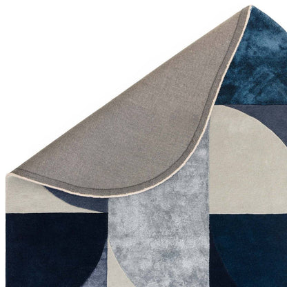 74 Oval Indigo Matrix Rug - 200cm x 300cm