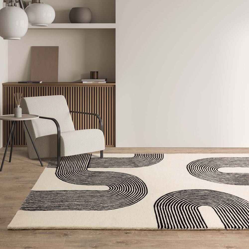 87 Arches Black Matrix Rug - 200cm x 300cm