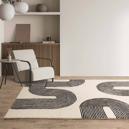 87 Arches Black Matrix Rug - 200cm x 300cm