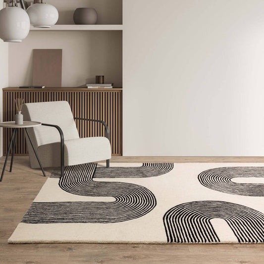 87 Arches Black Matrix Rug - 200cm x 300cm