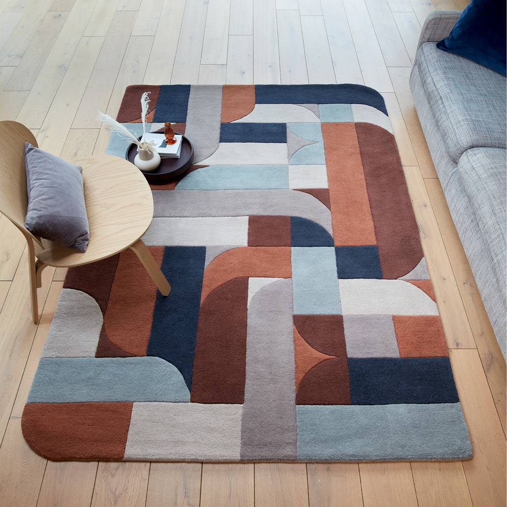 88 Klotski Terracotta Matrix Rug - 200cm x 300cm