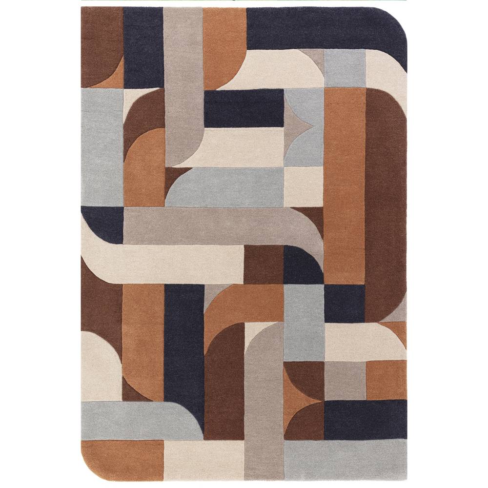 88 Klotski Terracotta Matrix Rug - 200cm x 300cm