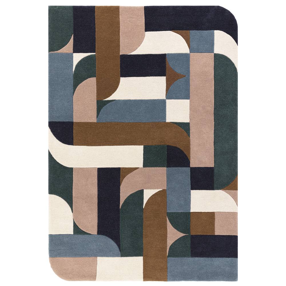 89 Klotski Teal Matrix Rug - 200cm x 300cm