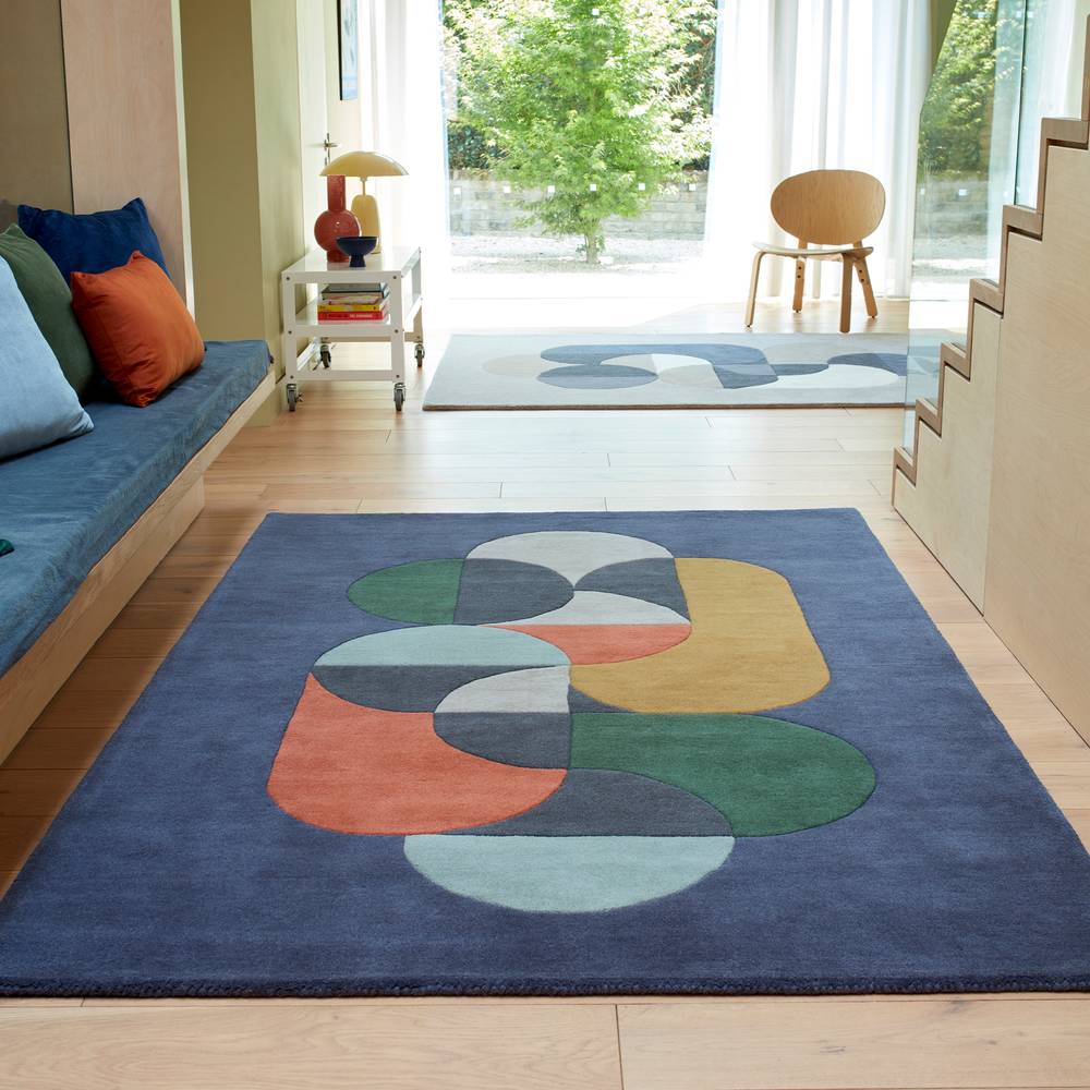91 Statement Navy Matrix Rug - 200cm x 300cm