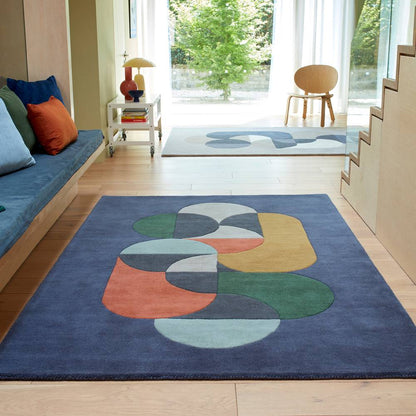 91 Statement Navy Matrix Rug - 200cm x 300cm