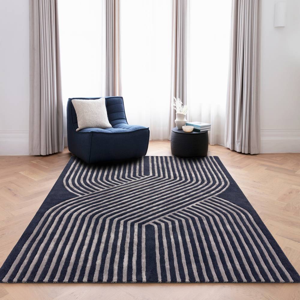 97 Solstice Navy Matrix Rug - 200cm x 300cm