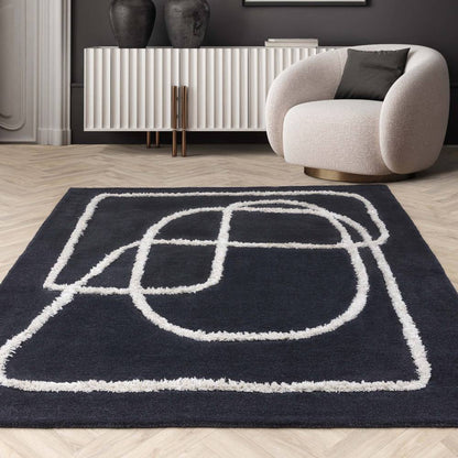 94 Infinity Charcoal Matrix Rug - 200cm x 300cm