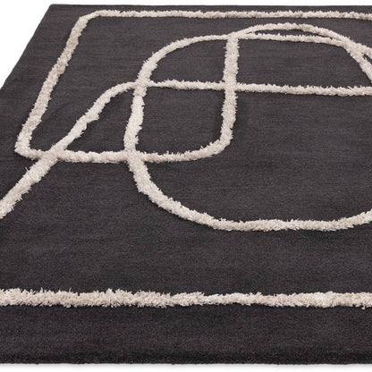 94 Infinity Charcoal Matrix Rug - 200cm x 300cm