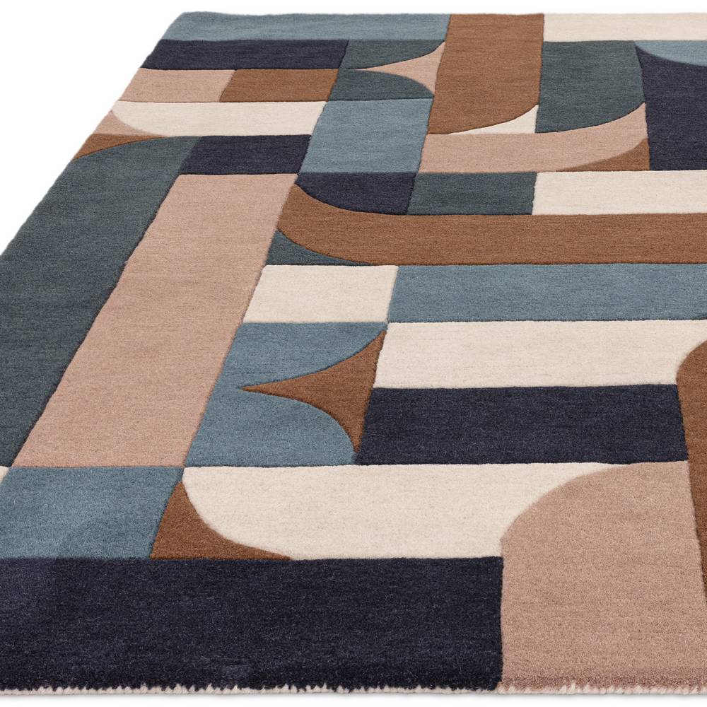89 Klotski Teal Matrix Rug - 200cm x 300cm