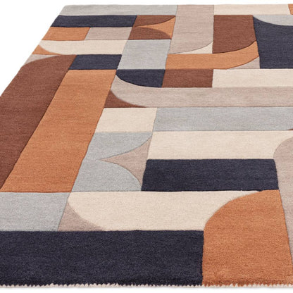 88 Klotski Terracotta Matrix Rug - 200cm x 300cm