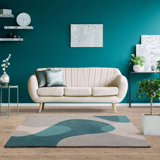 57 Arc Teal Matrix Rug - 200cm x 300cm