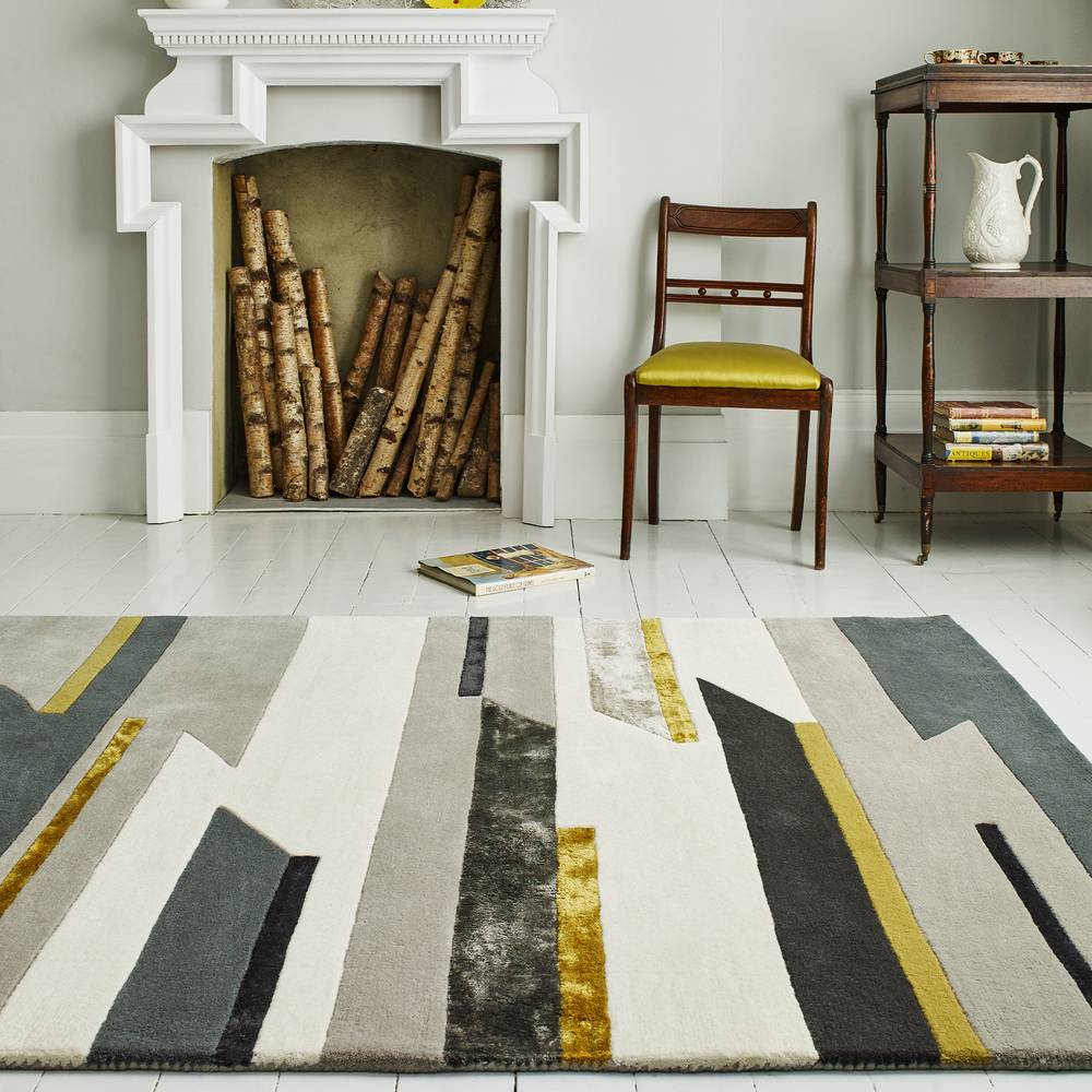 62 Rhombus Mustard Matrix Rug - 200cm x 300cm