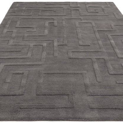 Charcoal Maze Rug - 200cm x 290cm