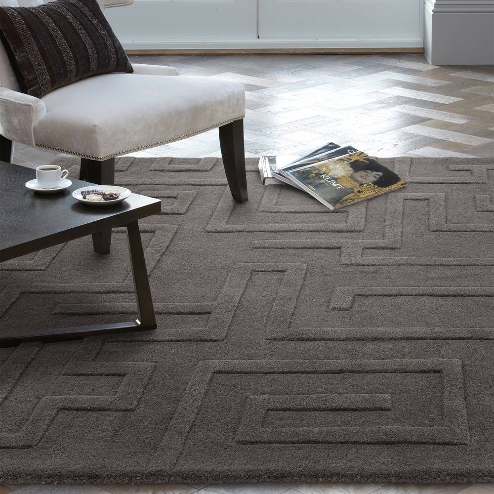 Charcoal Maze Rug - 200cm x 290cm