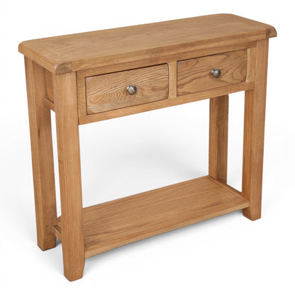 Marlowe Country Oak 2 Drawer Console Table