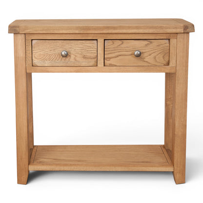Marlowe Country Oak 2 Drawer Console Table