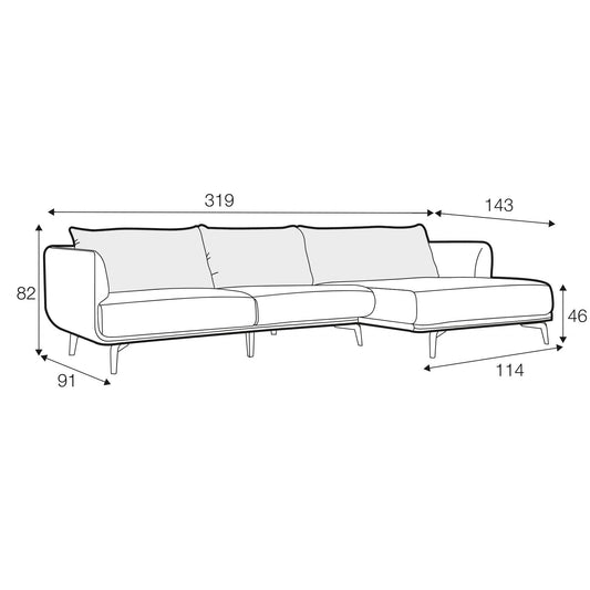 Moa Set 3 Chaise Sofa