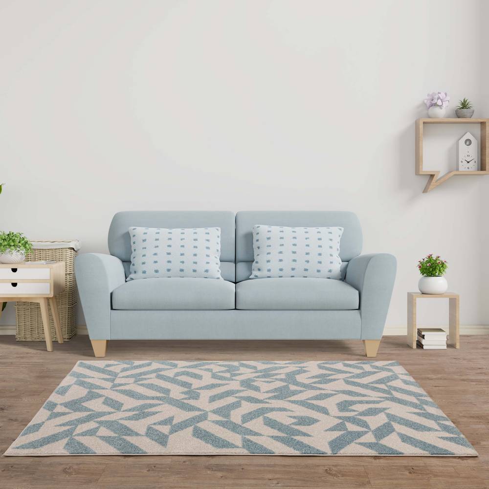 Blue Shapes Rug MU03 Muse Rug - 120cm x 170cm
