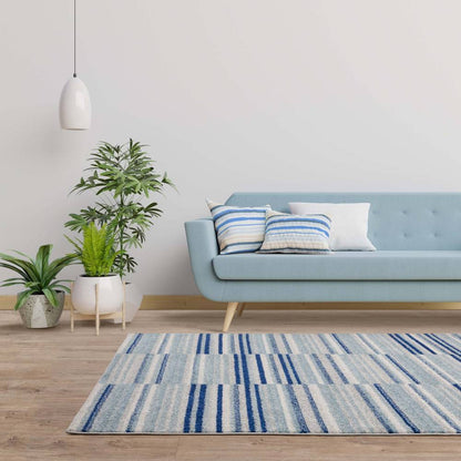 Blue Stripe Rug MU05 Muse Rug - 120cm x 170cm