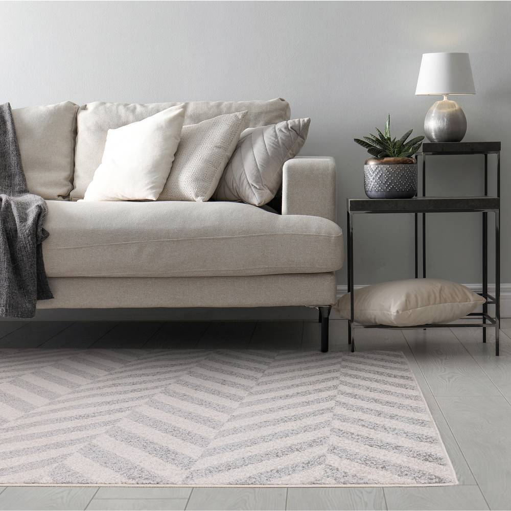 Grey Chevron Rug MU07 Muse Rug - 200cm x 290cm