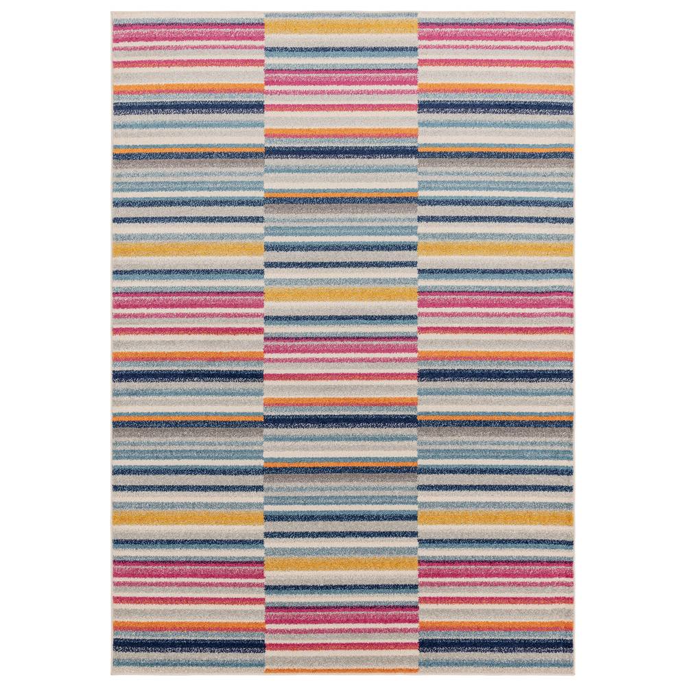 Multi-Coloured Stripe Rug MU06 Muse Rug - 200cm x 290cm