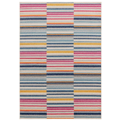 Multi-Coloured Stripe Rug MU06 Muse Rug - 200cm x 290cm